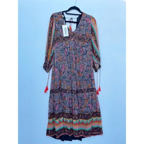 NWT Verb by Pallavi Singhee floral printed midi dress Sz Small - Picture 4 of 13